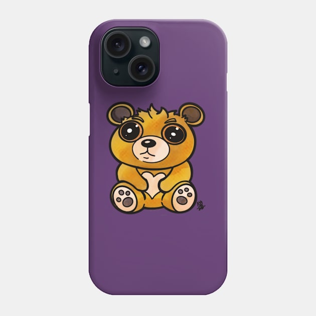 Kawaii Teddy Bear Phone Case by Alt World Studios