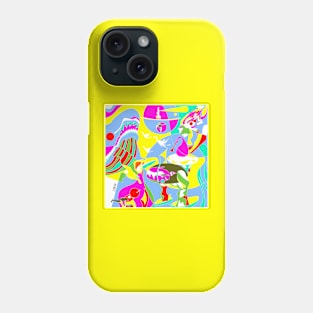 rainbow the garden of earthly delights in ecopop aesthetic kaiju mexican remix art Phone Case