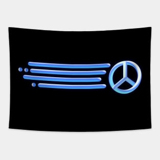 Neon Blue PEACE Tapestry