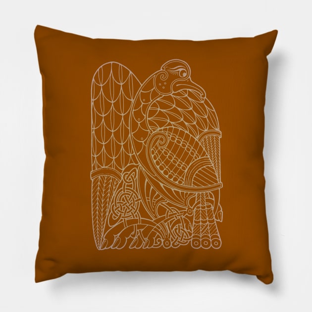 Celtic Bird: Book of Kells Style Pillow by Dysis23A