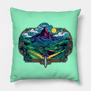 Timeless Gaming Adventure: Whimsical Art Prints Featuring Classic Games for Nostalgic Gamers! Pillow