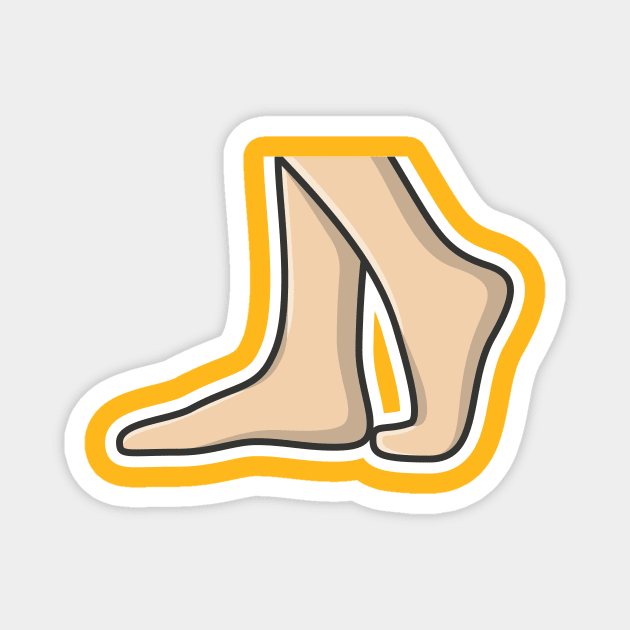 Human Feet Sticker vector illustration. People fashion icon concept. Human foot for medical health care sticker vector design with shadow. Magnet by AlviStudio