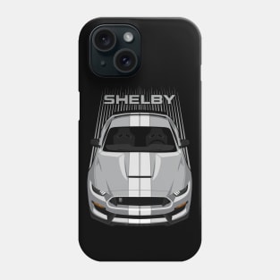 Ford Mustang Shelby GT350 2015 - 2020 - Avalanche Grey - White Stripes Phone Case