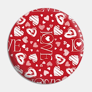 Valentines Day Patterns Love Pin