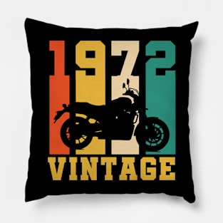 50 Years Old Gifts Vintage 1972 Motorcycle 50th Birthday Pillow