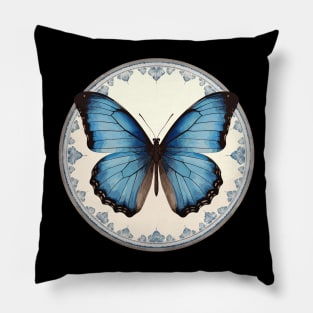 Blue Morpho Butterfly Pillow