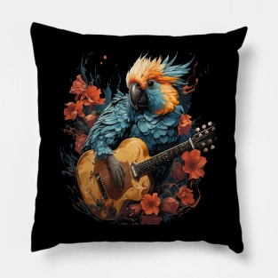 Cockatoo Playing Guitar Pillow