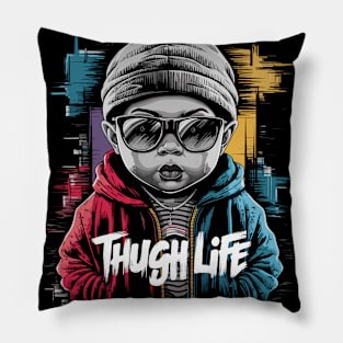 Vibrant Thug Baby Life Design Pillow