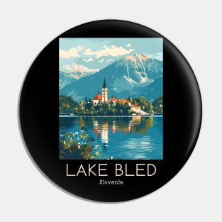 A Vintage Travel Illustration of Lake Bled - Slovenia Pin