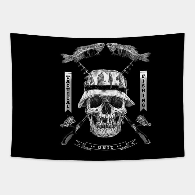 TACTICAL FISHING UNIT Tapestry by skowl