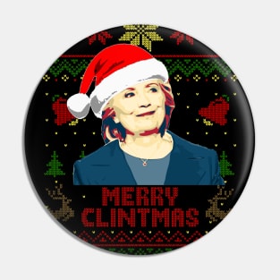 Hillary Clinton Merry Clintmas Pin