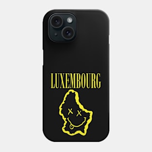 Vibrant Luxembourg: Unleash Your 90s Grunge Spirit! Smiling Squiggly Mouth Dazed Smiley Face Phone Case