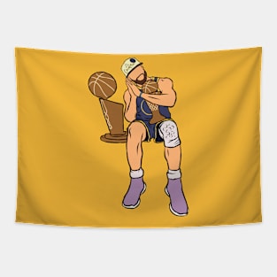 Steph Curry Championship Celebration Tapestry