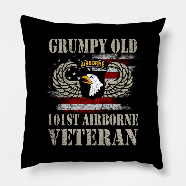 Grumpy Old 101st Airborne Division Veteran T Shirt Mens Pillow by floridadori