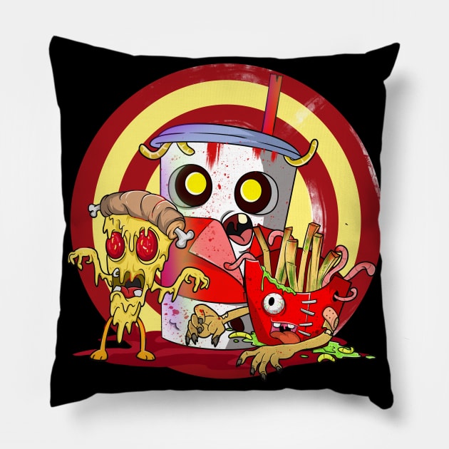 Fast Food Zombies Pillow by Trendy Black Sheep