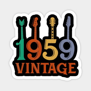 61th Birthday Gift Vintage 1959 Tee Guitar T-Shirt Magnet