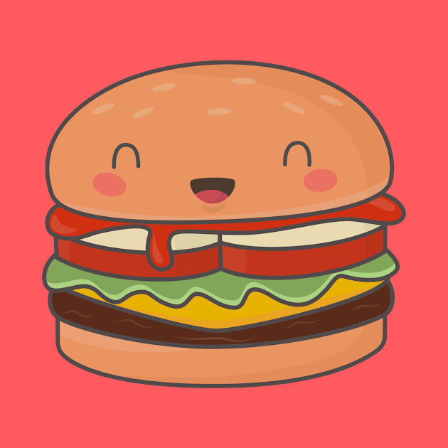 Happy Burger T-Shirt by happinessinatee