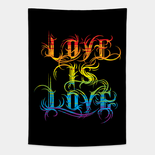 Love is Love - Gay Queer Pride Tapestry by Manfish Inc.