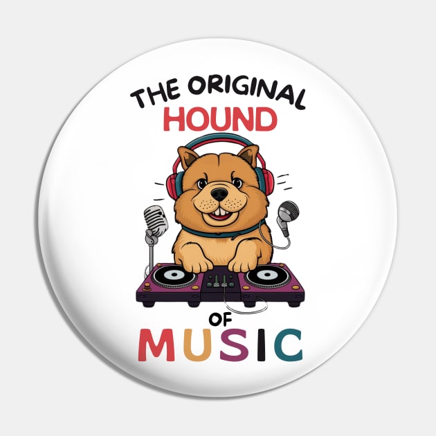 Cartoon Chow Chow Dog DJ Funny Pin by Sniffist Gang