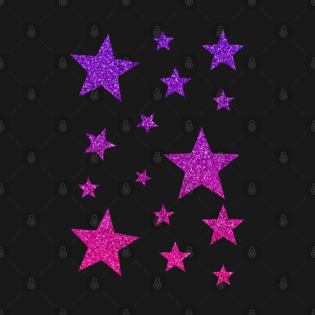 Purple Pink Ombre Faux Glitter Stars by Felicity-K