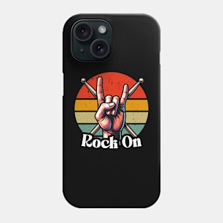 Rock On! - Retro Drum Stick Art - Percussion Player Phone Case