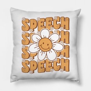 Groovy Retro Speech Language Pathologist Speech Therapist Pillow