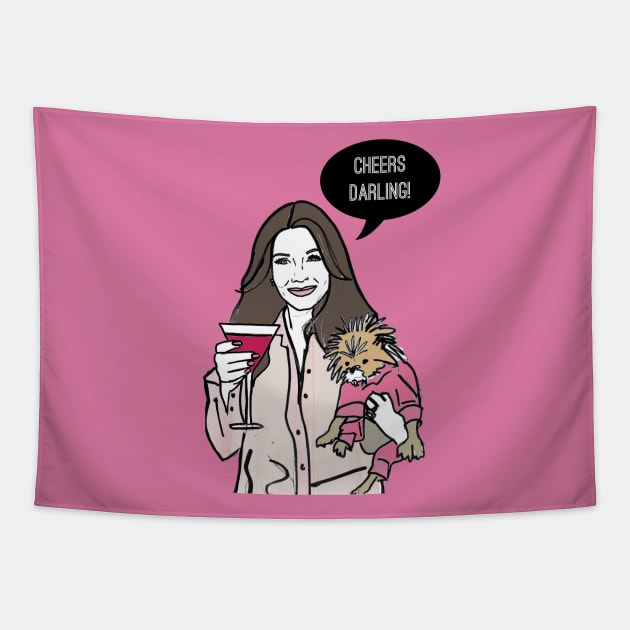 Cheers Darling Tapestry by Katsillustration