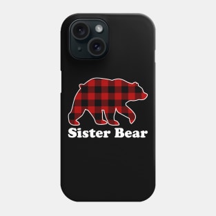 Sister Bear Red Plaid Christmas Pajama Family Phone Case