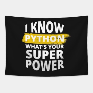 I Know Python - Funny Programming Jokes - Dark Color Tapestry