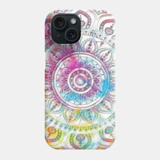 Digital Fluid Art Design - from Original Flip Cup Technique - Pastel Blue Mandala Phone Case