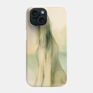 abstract watercolor afghan hound in neutral tones Phone Case