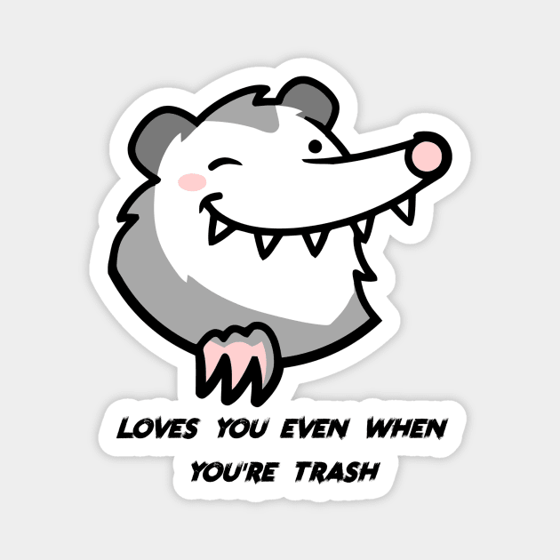 Trash Opossum Magnet by KYFriedDice