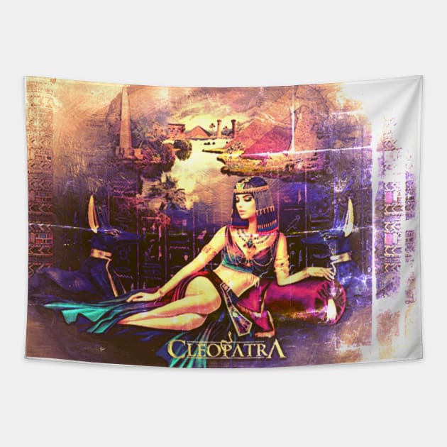 Cleopatra In Vintage Grunge Tapestry by ERArts