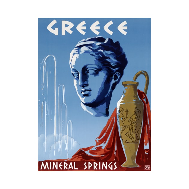 Vintage Travel Poster Greece Mineral Springs by vintagetreasure