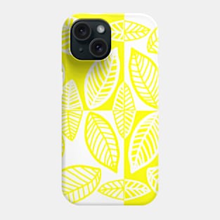 Yellow and White Leaves Counterchange Pattern Phone Case