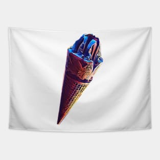 Blue cosmic ice-cream cone waffle Tapestry