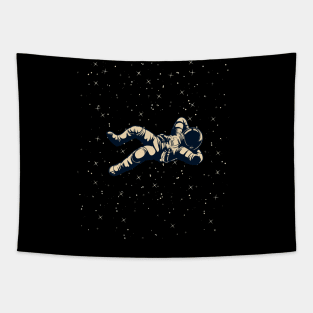 Astronaut relaxes in space Tapestry