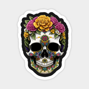 Sugar Skulls and Flowers Magnet