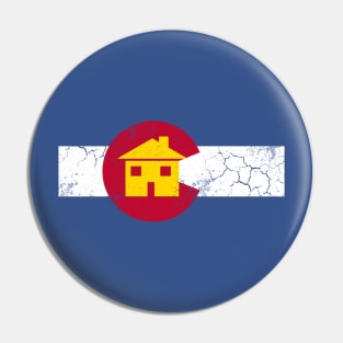 Colorado Flag Home Vintage Retro Fade Pin