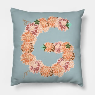 Letter G Floral Pillow