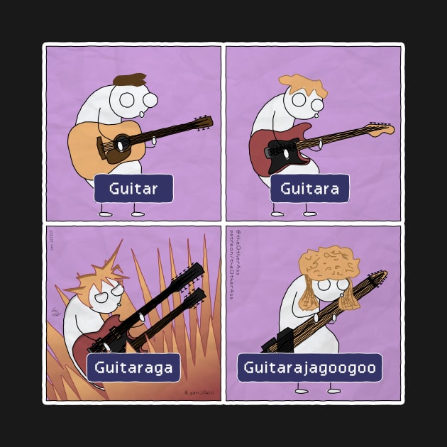 Guitar Types as RPG Spells with 80s Pop Bonus by RyanJGillComics