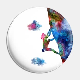 Rock climbing extreme sport woman Pin