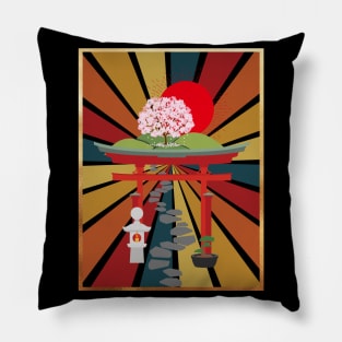 Retro Sunburst Path Pillow