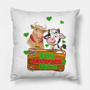 Cow - Happy Valentine's day -Happy Valentines Day My love Pillow