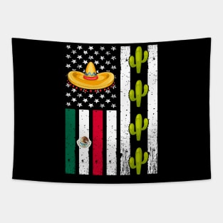 Mexican American Flag Cinco de Mayo Tapestry