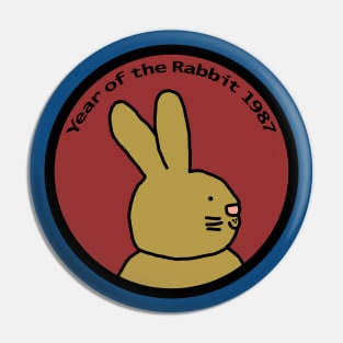 Year of the Rabbit 1987 Cute Pin