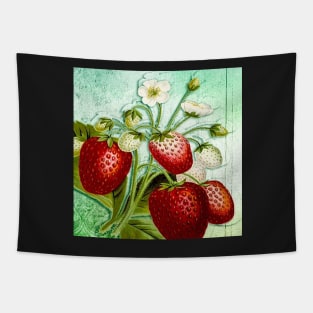 Strawberries Vintage Fruit Strawberry Design Retro Tapestry