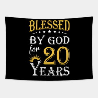 Blessed By God For 20 Years 20th Birthday Tapestry