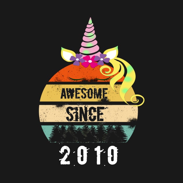 Vintage awesome Since 2010 10th birthday gif shirt by FouadBelbachir46