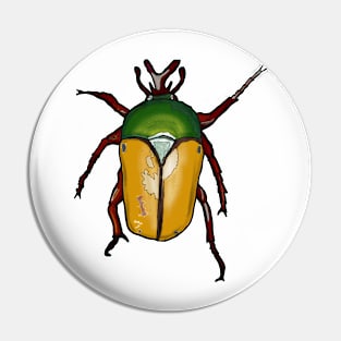 Green Buffalo Beetle Artwork Graphic Tee Pin